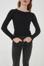 Wearflawless Kadın 2' Li Bisiklet Yaka Uzun Kollu Fitilli Bluz Set