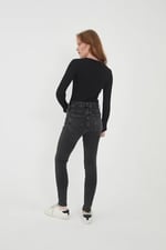 Wearflawless Kadın Bisiklet Yaka Uzun Kollu Fitilli Bluz