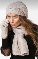Wearflawless Kadın Kışlık 3'lü Atkı, Bere ve Eldiven Takımı-1