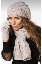 Wearflawless Kadın Kışlık 3'lü Atkı, Bere ve Eldiven Takımı-1