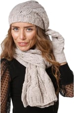 Wearflawless Kadın Kışlık 3'lü Atkı, Bere ve Eldiven Takımı-1