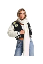 Wearflawless Unisex Sade Kalın Yumuşak Beyaz Atkı beyaz Tek Ebat