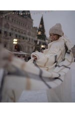 Wearflawless Yumuşak Dokulu Çizgili Atkı beyaz ekoseli Tek Ebat