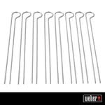 Weber Çift şiş seti (30 cm uzunluğunda), 8 adet, karides, sebze veya et sabitlemek için ideal, ızgara yapılan yiyecekleri kolayca çevirin, bulaşık makinesinde yıkanabilir - gümüş (6320)