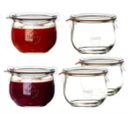 Weck Hava Geçirmez Clip-Close Kapalı Tulip 580 Ml Kapaklı Kap 100 Mm, 6 Adet, Cam, Şeffaf, 6