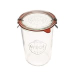 Weck Konserve Kavanozları 743 - Şeffaf Camdan Weck Kalıp Kavanozu - Çevre Dostu Konserve Kavanozu - Kapaklı Gıda Saklama Kabı Hava Geçirmez - 3/4 Litre Uzun Kavanoz - Cam Kapaklı ve Kauçuk Contalı 1 K