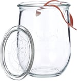 Weck Lale kavanozu, 1 litre, 6'lı set KAPAK, conta kıskaçları, cam, şeffaf, 6 x