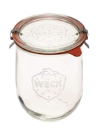 Weck Lale Kavanozu - Ekşi Hamur Başlangıç Kavanozları - 1 x WECK 745 Geniş Ağızlı Büyük Şeffaf Kavanoz - 1 Litre Cam Kapak, kauçuk conta ve çelik klips içerir