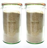 Weck Şeffaf camdan Weck kavanoz - Çevre Dostu Konserve Kavanozu - Hava Sızdırmaz Contalı ve Kapaklı Yiyecek Saklama Kabı - 1,5 Litre Uzun Kavanoz Seti - Kapaklı 2'li Kavanoz Seti