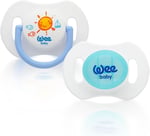 Wee Baby 2'li Gece Gündüz Emzik No:2 (Saklama Kabı Hediyeli) - Mavi