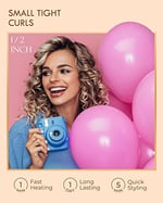 WEEYUM Küçük Curling Demir 1/2 Inç Varil, Kısa Saç için Küçük Curling Değnek, Seramik Turmalin Saç Curling Demir Çift Voltaj
