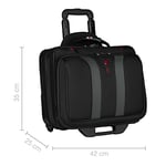 WENGER Granada Trolley dizüstü bilgisayar çantası, 15,6 inçe kadar dizüstü bilgisayar, tekerlekli evrak çantası, düzenleyici, 29 l, kadın, erkek, ofis, iş, seyahat, üniversite, siyah, 600659, Siyah,