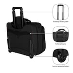 WENGER Granada Trolley dizüstü bilgisayar çantası, 15,6 inçe kadar dizüstü bilgisayar, tekerlekli evrak çantası, düzenleyici, 29 l, kadın, erkek, ofis, iş, seyahat, üniversite, siyah, 600659, Siyah,