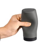 WENKO Easy Squeez-e bulaşık deterjanı dispenseri, mutfakta bulaşık deterjanı için, kolay dozaj, sızdırmaz silikondan sabunluk, kapasite 250 ml, çap 6 x 14 cm, gri