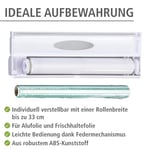 WENKO Folyo kesici Perfect-Cutter, taze tutma folyosu ve alüminyum folyo için pratik rulo, plastik folyo dağıtıcı, 38 x 5,2 x 6,7 cm, beyaz