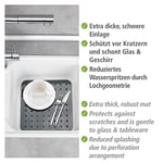 WENKO Lavabo Matı Kare Cam Gri Lavabo Matı, Ekstra Güçlü Gri