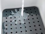 WENKO Lavabo Matı Kare Cam Gri Lavabo Matı, Ekstra Güçlü Gri