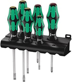 Wera 334/6 Raflı Tornavida Seti Kraftform, Plus lazer Uç + Raf, 6 Parça, 05105650001