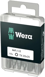 Wera Uç Çeşitleri, 867/1 TX 25 DIY, TX 25 x 25 mm (Kutu Başına 10 Uç), 05072409001