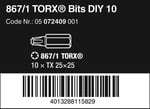 Wera Uç Çeşitleri, 867/1 TX 25 DIY, TX 25 x 25 mm (Kutu Başına 10 Uç), 05072409001
