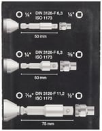 Wera Werkstatt 870/4/7 Set A SB, Alet Şaftları, Bağlantı Parçaları, 3 Parça, gri