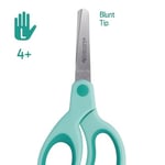 Westcott E-21586 00 Softgrip Kids Lefty çocuk makası, solaklar için, 13 cm, yuvarlak uçlu, turkuaz