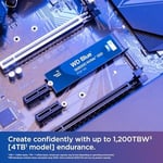 Western Digital Blue SN5000 NVMe SSD M.2 2280 1 TB (5.000 MB/sn'ye kadar okuma 4.000 MB/sn'ye kadar yazma) - WDS100T4B0E