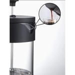Wiforte Siyah French Press 420 ML – Isıya Dayanıklı Kahve Demleme Pressi, İnce Filtreli, Manuel Kullanım, Ev ve Ofis İçin