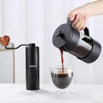 Wiforte Siyah French Press 420 ML – Isıya Dayanıklı Kahve Demleme Pressi, İnce Filtreli, Manuel Kullanım, Ev ve Ofis İçin