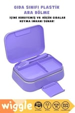 Wiggle Bento Lunchbox Kuromi Tek Katlı 2 Bölmeli Paslanmaz Çelik Sefer Tası