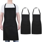 Will Well Mutfak önlükleri, su, yağ, kir tutmaz, ayarlanabilir, cepli, erkekler ve kadınlar için (2 adet)