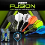WINMAU Dart Fusion Entegre Uçuş ve Şaft Sistemi - No.2 Şekil ve Tasarım - Kısa, Orta ve Orta Boylarda Mevcuttur - Şeffaf, Kırmızı v - Seçenekler: Short (22mm), Intermediate (28mm), Medium (34mm), M...