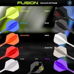 WINMAU Dart Fusion Entegre Uçuş ve Şaft Sistemi - No.2 Şekil ve Tasarım - Kısa, Orta ve Orta Boylarda Mevcuttur - Şeffaf, Kırmızı v - Seçenekler: Short (22mm), Intermediate (28mm), Medium (34mm), M...