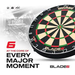 WINMAU Darts Blade 6 Professional Bristle Dartboard with Official tournament specifications | Endorsed by the PDC
