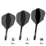 WINMAU Darts Fusion Entegre Uçuş ve Şaft Sistemi - No.6 Şekil ve Tasarım - Kısa, Orta ve Orta Seviyelerde Mevcuttur - Siyah, Sarı ve Şeffaf