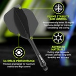WINMAU Darts Fusion Entegre Uçuş ve Şaft Sistemi - No.6 Şekil ve Tasarım - Kısa, Orta ve Orta Seviyelerde Mevcuttur - Siyah, Sarı ve Şeffaf