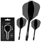 WINMAU Darts Fusion Entegre Uçuş ve Şaft Sistemi - No.6 Şekil ve Tasarım - Kısa, Orta ve Orta Seviyelerde Mevcuttur - Siyah, Sarı ve Şeffaf