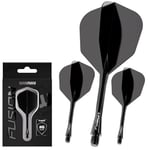WINMAU Darts Fusion Entegre Uçuş ve Şaft Sistemi - No.6 Şekil ve Tasarım - Kısa, Orta ve Orta Seviyelerde Mevcuttur - Siyah, Sarı ve Şeffaf