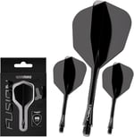 WINMAU Darts Fusion Entegre Uçuş ve Şaft Sistemi - No.6 Şekil ve Tasarım - Kısa, Orta ve Orta Seviyelerde Mevcuttur - Siyah, Sarı ve Şeffaf