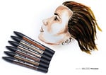 Winsor & Newton 0290077 ProMarker (cilt tonları, profesyonel yerleşim kalemi, 2 uç, ince ve geniş, çizimler, tasarım ve düzenler için) 6 renkli set