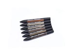 Winsor & Newton 0290077 ProMarker (cilt tonları, profesyonel yerleşim kalemi, 2 uç, ince ve geniş, çizimler, tasarım ve düzenler için) 6 renkli set