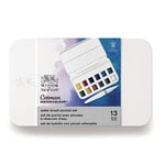 Winsor & Newton 390658 Cotman Fırça Kalem Seti - Cep Boyutunda Set, 12 Sulu Boya - Renk, 1 Karıştırma Paleti