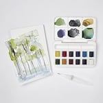 Winsor & Newton 390658 Cotman Fırça Kalem Seti - Cep Boyutunda Set, 12 Sulu Boya - Renk, 1 Karıştırma Paleti