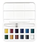 Winsor & Newton 390658 Cotman Fırça Kalem Seti - Cep Boyutunda Set, 12 Sulu Boya - Renk, 1 Karıştırma Paleti