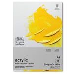 Winsor & Newton 6534005 blok akrilik kağıt - 15 yaprak tuval yapılı DIN A4, 300 g/m², asit içermez, optik açıcı içermez, akri - Seçenekler: 8.3