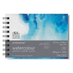 Winsor & Newton 6662578 Professional spiral ciltli sulu boya kağıdı - 15 yaprak 12,7 x 17,8 cm, 300 g/m², ince taneli, parlak doğa - Seçenekler: Jumbo Blok, Postart bloğu, Spiral Blok - İnce Taneli...