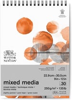 Winsor & Newton 6694006 Karışık Medya Kağıdı, Blokta, 30 Sayfa, 22,9 x 30,5 cm, 250 g/m², FSC, Asit İçermez, Optik Açıcı Olmaz - Seçenekler: A4 - 10 Blatt im Ölmalblock, 8.3