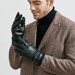 Winter Handschuhe Herren Faux Leder Warm Dick Vlies Winddicht Kälteschutz Thermal Fäustlinge Anti-Rutsch Berührungssensitiver Bildschirm für Outdoor Fahren Camping Damen Teenager…