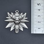 Witcher 3 Boyutlu İnce Erkek Kadın Kolye Antik Gümüş Kaplama - 60 cm Düz Zincir