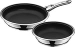 WMF Click&Serve 3 Parça Tava Seti, 24 cm ve 28 cm, Çıkarılabilir Saplı, İndüksiyon Uyumlu, Yapışmaz Kaplamalı Cromargan® Yüksek - Seçenekler: Pfannenset 3-teilig, Topfset 7-teilig, Bratpfanne 20 cm...